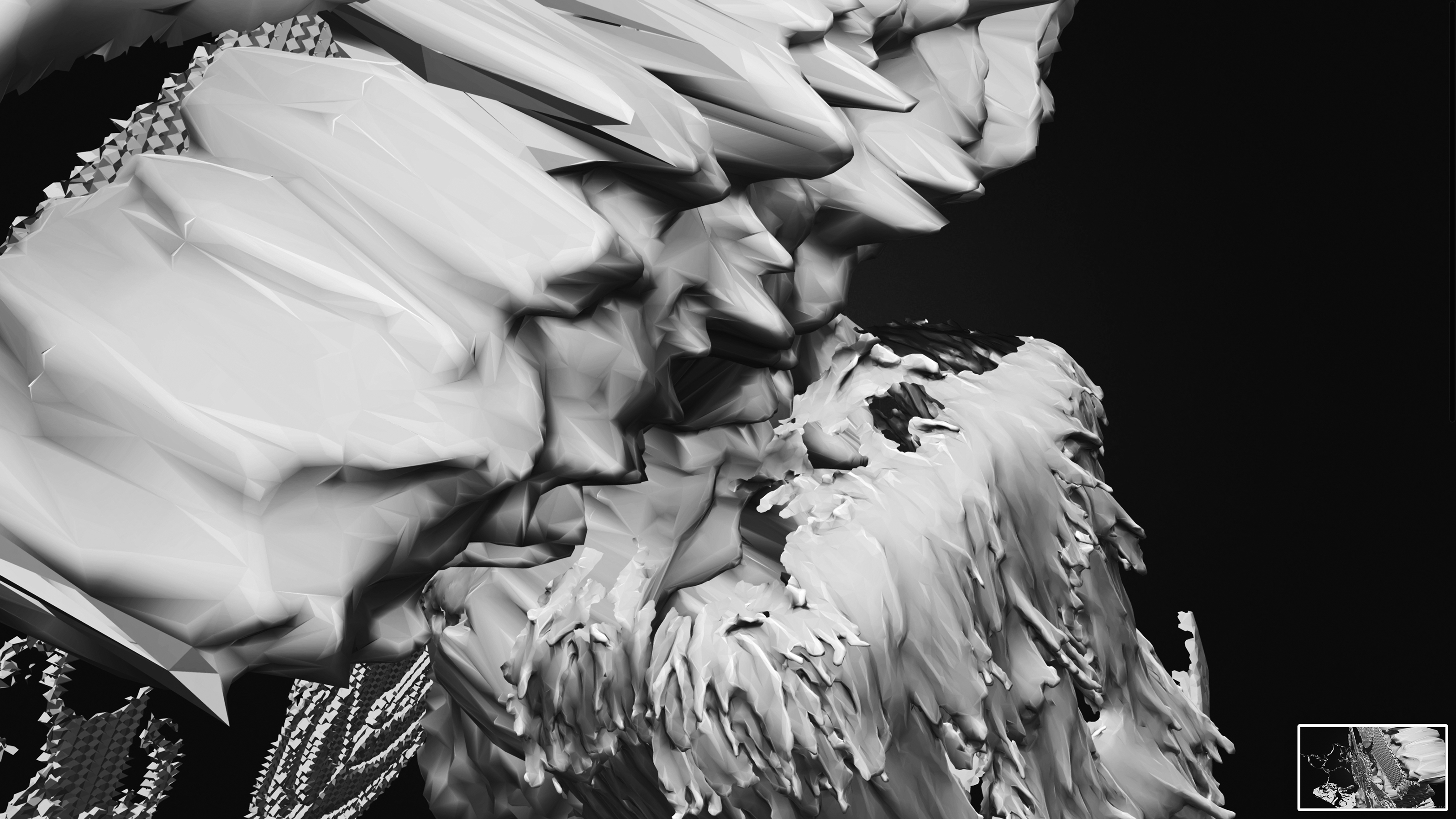 kim&aelig;ra — low-poly sculptural render, module detail