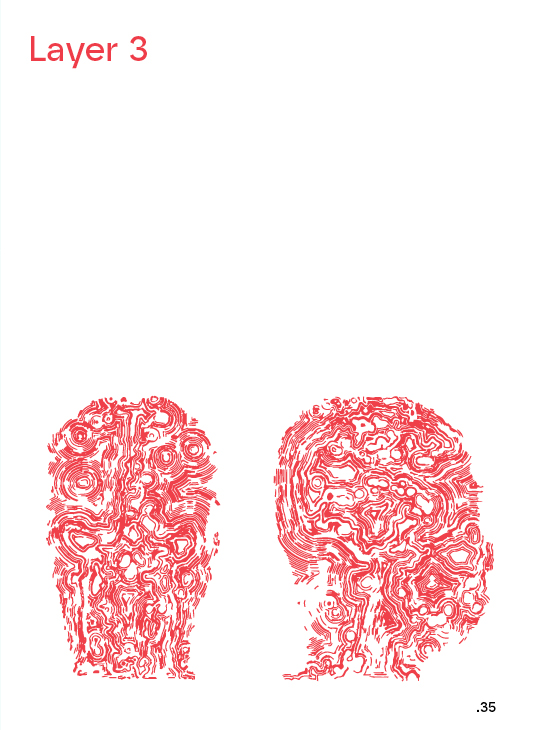 Layer 3 &mdash; red contour heads on white
